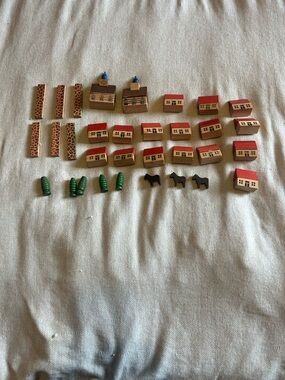 Vintage German Erzgebirge wooden village pieces.